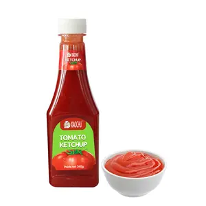 Botellas de plástico para apretar Halal Estándar pavo Tomate Ketchup Venta al por mayor OEM Marca 320g pasta de tomate