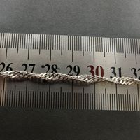 Cadena de Eslabones Dobles de Plata de Ley 925, Cadena Singapur de 3.5 mm sin Terminar, Cadena a Granel para Fabricación de Joyería DIY, para Collares y Pulseras, Venta al por Mayor