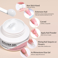 BORN PRETTY 60g Gel dur transparent sans Hema, non collant, pour la construction d'ongles, OEM, argile à sculpter 3D, gel d'extension solide pour l'art des ongles