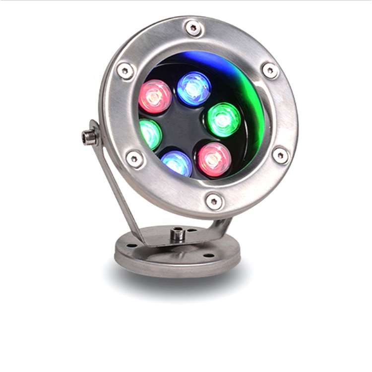 Полная нержавеющая сталь 6 Вт RGB Авто меняющий цвет IP68 водонепроницаемый 12 В светодиодный подводный свет лампа для бассейна площадь фонтан свет