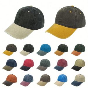 100% Cotton Washed Spring Summer Soft Top Unstructured Pigment Two Tone Baseball <b>Cap</b> Dyed Six Panel Dad Hat - Product Image 1