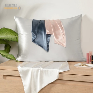 Lot de taies d'oreiller de luxe en soie de mûrier 22 Momme avec logo brodé, faible MOQ, vente en gros - Product Image 2