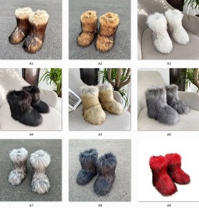 Sepatu Bot Pendek Bulu Domba Imitasi Wanita, Sepatu Bot Pendek Bulu Domba Kustom, Sepatu Bot Salju Bulu Mongolia Faux Hangat Modis Musim Dingin untuk Wanita - Product Image 4
