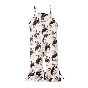 Nouvelle arrivée été enfants licou <span class=keywords><strong>combinaison</strong></span> cloche bas impression personnalisée conception occidentale douce petite fille <span class=keywords><strong>combinaison</strong></span> - Product Image 6