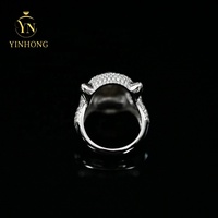 Nouvelle bague Moissanite en argent S925 en forme de léopard à la mode pour la fête de fiançailles des femmes