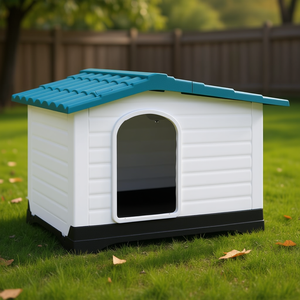 Casa para Perros de Polipropileno Azul, 35.6x26.8x26 Pulgadas, Muebles Modernos para Mascotas de Exterior para Perros Grandes, para Todas las Estaciones - Product Image 2