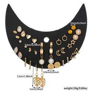 Pendientes de Moda con Diseño Geométrico de Estrella y Perla, Juego de Joyería para Fiesta - Product Image 4