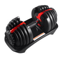 MJW MJW924 Ensemble d'équipement de fitness à 15 vitesses, réglable rapidement, 24kg, 52.5 livres, haltères en acier pour l'exercice du corps