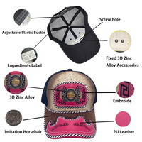 Gorra de Béisbol Unisex con Logo 3D de Metal Estilo Occidental, Informal, de Mezclilla, Lona, Malla, para Pesca al Aire Libre