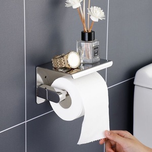 YOTO Porte-serviettes en <span class=keywords><strong>papier</strong></span> moderne en acier inoxydable avec <span class=keywords><strong>support</strong></span> de rangement pour téléphone portable pour le stockage de <span class=keywords><strong>papier</strong></span> de salle de bain d'hôtel à la maison - Product Image 3