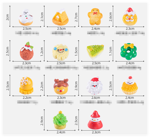 Vente en gros de sac aveugle en résine figurine de dessin animé de charme de bricolage gâteau de Noël biscuit à collectionner ornement de Noël pour le jardin - Product Image 2