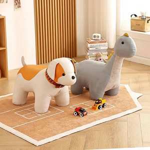 Taburete de madera maciza con forma de dinosaurio para niños, asiento infantil, taburete para cambiar zapatos en la entrada, silla infantil duradera de diseño moderno - Product Image 2