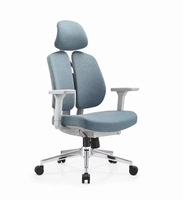 Chaise de bureau ergonomique pivotante de direction avec dossier double, chaise d'ordinateur avec accoudoirs réglables 4D et soutien lombaire