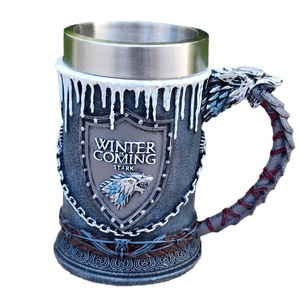 Meilleures ventes transfrontalières : Gobelet à eau en résine synthétique, design tête de loup magique sur pied haut, thème Bar Game <span class=keywords><strong>of</strong></span> Thrones, pour boissons et bière, Chine - Product Image 5