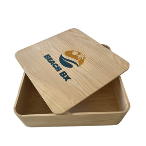 Boîte artisanale en pin sur le thème de la plage coffre à souvenirs coins arrondis boîte de rangement en bois avec couvercle magnétique pour organisateur de <span class=keywords><strong>magasin</strong></span> de bijoux - Product Image 1
