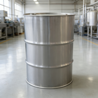 Fût à huile d'olive en acier inoxydable de qualité alimentaire, conforme aux normes européennes ISO, 200 litres, entièrement équipé avec couvercle et valve, OEM