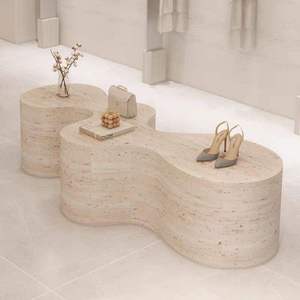 <span class=keywords><strong>Table</strong></span> d'exposition îlot moderne à panneaux de forme spéciale <span class=keywords><strong>avec</strong></span> rangement et plateau de vanité pour magasins de vêtements féminins, centres commerciaux et hôtels - Product Image 3