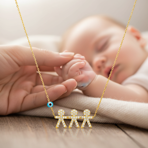 Trois garçons bébé collier turc en gros fabriqué à la main collier 925 bijoux en argent Sterling - Product Image 3