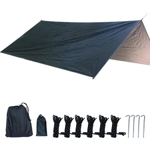 Tenda tempat tidur gantung ringan premium ripstop tenda oxford jejak kaki untuk petualangan luar ruangan RPET Kemah tahan air terpal