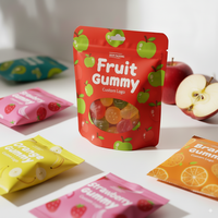 Sac d'emballage alimentaire mat imprimé avec pochette debout, anti-odeur, emballage de 3,5 g pour diverses collations et bonbons, sac à fermeture éclair holographique