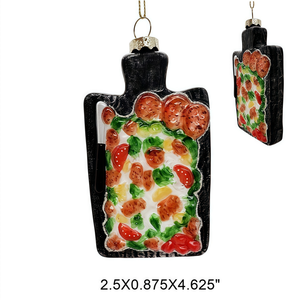 Tabla de Cortar <span class=keywords><strong>Pizza</strong></span>, Colgante de Cristal, Adorno Navideño, Decoración Colgante para el Hogar, Decoración Temática de Cocina Italiana para Festividades - Product Image 2
