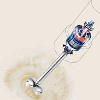 Mixeur Plongeant Électrique 4-en-1 5 Vitesses en Plastique, Robot Culinaire Portable, Préparateur de Repas pour Bébé, Batteur à Œufs, Hachoir à Viande