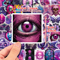 En vrac En Gros Gothique Autocollants Dessin Animé Violet Crâne Halloween Stickers Étanche Vinyle Stickers pour DIY Planificateurs Téléphone Cas