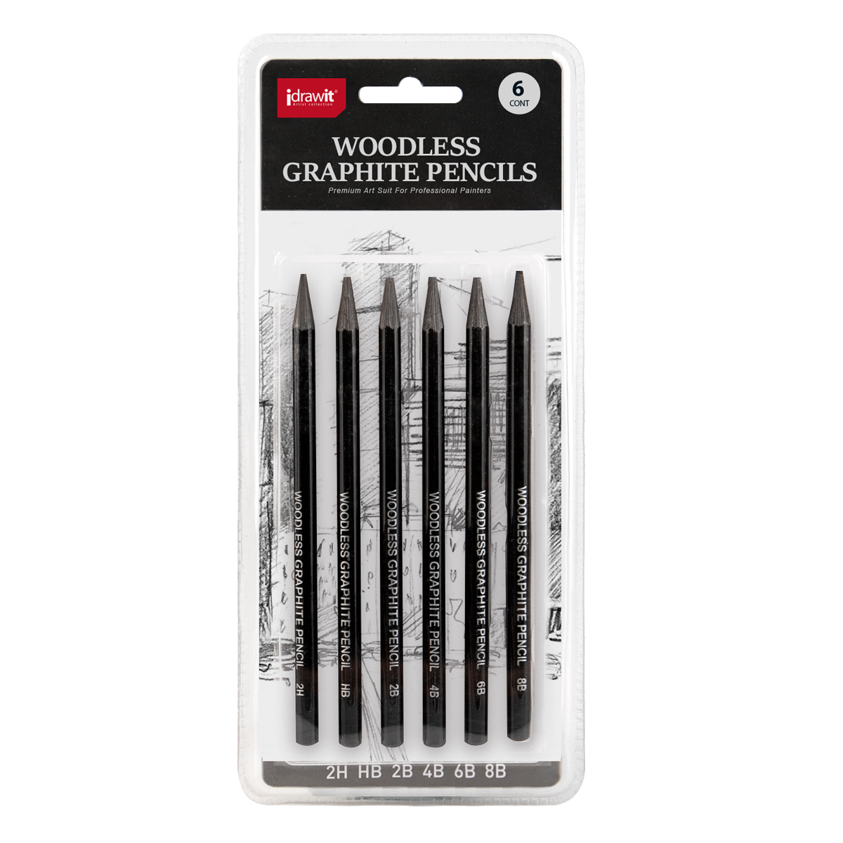Прямая продажа с завода, 6 шт., бездревесный графитовый карандаш для рисования для эскизов