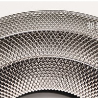 SNW Assiettes de luxe faites à la main personnalisées or argent jante assiette en verre électrolytique Diner chargeur verre décalcomanie assiette plats