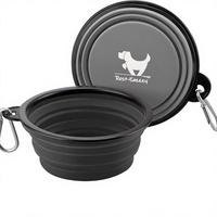 Bol pliable en élastomère thermoplastique à cadre noir pour chien, ensemble d'alimentation portable pour animaux de compagnie, bol pliable pour chat – Vente en gros usine
