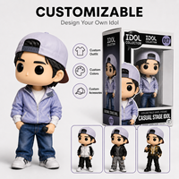 Figurine d'idole Kpop personnalisée, sweat à capuche décontracté, figurine vinyle de collection avec microphone, coffret cadeau pour fans, présentoir de vente au détail, marchandises en gros