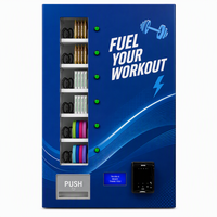 Máquina Expendedora para Gimnasio, 6 Selecciones, Botón LED, Pantalla LCD, Pago, Compacta, Montaje en Pared, Dispensador de Barras de Proteína, Toallas Comprimidas y Diademas, 27 kg