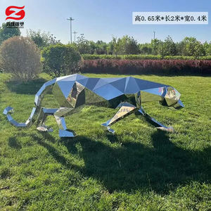 Statue de poisson décorative extérieure moderne en acier inoxydable poli avec couleur et taille personnalisées - Product Image 3