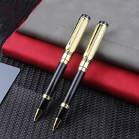 Nouveau stylo à bille à motif grec, stylo professionnel haut de gamme en métal noir et or avec texture raffinée et écriture fluide