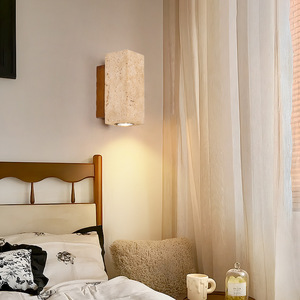 Lampada da <span class=keywords><strong>Parete</strong></span> in Travertino con <span class=keywords><strong>LED</strong></span> per Arredamento Casa, Soggiorno, Comodino, Scale, Corridoio, Hotel, Decorazione Wabi Sabi - Product Image 5