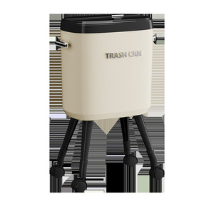 Kitchen Trash Can 12L Above Wheeled Cylindrical Indoor Waste Bin Cream White Anchor Red Olive Green - Product Image 5