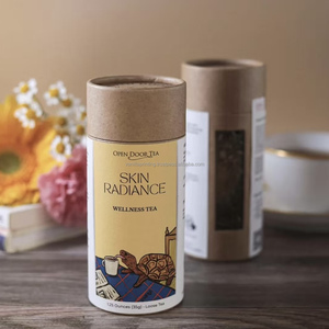 Boîte ronde haut de gamme personnalisée avec tube en papier de luxe à feuille métallique - Product Image 4