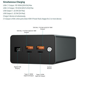 Black ABS <span class=keywords><strong>Powerbank</strong></span> 10050mAh Fast <span class=keywords><strong>Usb</strong></span> Polymer Qc2.0 Power Bank Set para <span class=keywords><strong>Anker</strong></span> - Product Image 6