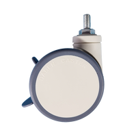 Roue médicale double en TPR de 4 pouces (100 mm) avec frein pour chariot de lit d'hôpital