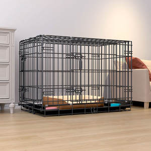 כלוב כלבים גדול מתקפל עם דלת כפולה ותיל מוצפן, למכירה חמה, מתאים לקורגי, שיבה אינו, יצרן חיות מחמד, סיטונאי - Product Image 1