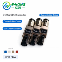 Connecteur modulaire RJ45 sans outil de style allemand CAT6A SFTP anti-vibration, blindé en alliage de zinc, plaqué or, 10 Gbit/s, 500 MHz, 8P8C