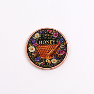Pièces de monnaie en cuivre 2D de 1 once à motif fleurs sauvages, pour la <span class=keywords><strong>d</strong></span>écoration intérieure, vente en gros <span class=keywords><strong>d</strong></span>'articles en métal, plaques en cuivre - Product Image 2