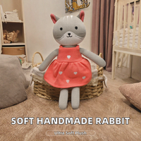 Peluche personnalisée faite main brodée au crochet, chat anime en fourrure, jouet doux avec rembourrage en coton PP, doudou pour enfants, cadeau de fête ODM