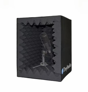 Écran d'isolation acoustique pour microphone de studio moderne à 5 panneaux, pliable, portable, en mousse insonorisante haute densité NRC 30dB, suspendu - Product Image 1