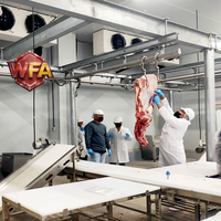 Équipement complet de boucherie suspendue pour bovins, machinerie d'abattage de vaches, ligne d'abattage d'ovins, usine de traitement du bœuf certifiée ISO 9001 avec convoyeur