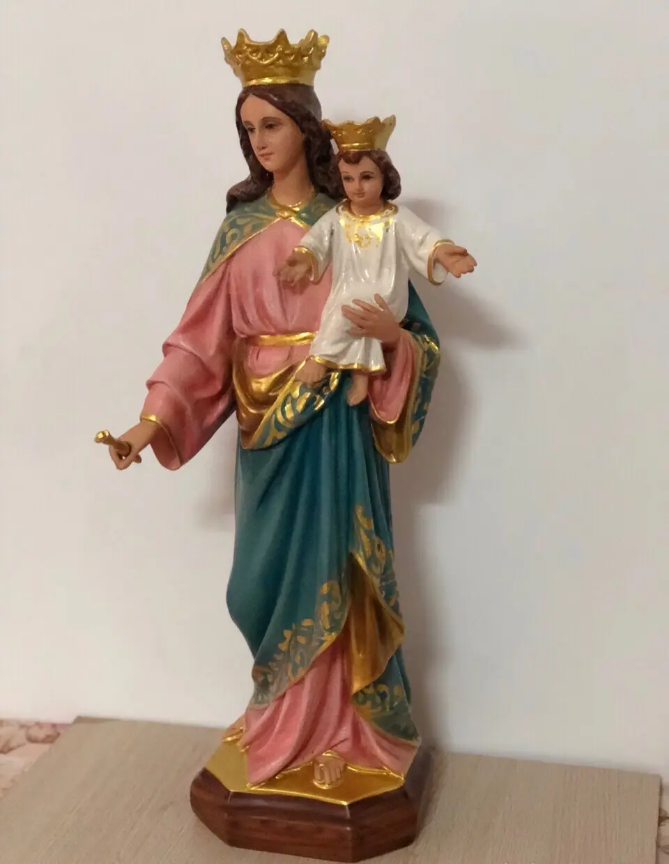 Religieuze 12 Inch Blessed Virgin Mary <span class=keywords><strong>Madonna</strong></span> En Kind Jezus Christus Kind Kerk <span class=keywords><strong>Figuur</strong></span> Standbeeld