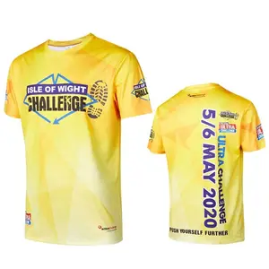 Logo personalizzato OEM traspirante ad asciugatura rapida sublimazione camicie da uomo maratona evento Running magliette sportive in poliestere
