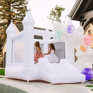 शादी की पार्टी जम्पर Inflatable उछाल वाले महल Moonwalks मिनी सफेद शादी बाउंसर