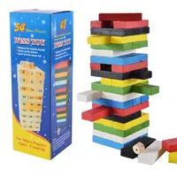 54 штуки и сушить в стиральной машине башня игры семейного отдыха играми бука для штабелирования деревянные блоки игрушки Дженга деревянные блоки