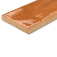 Teja de Barro Rio 6x25 cm, 8 mm de Grosor, Acabado Brillante, Bordes Irregulares